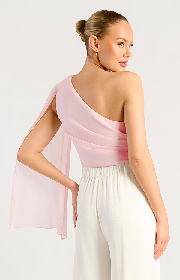 Zella One-Shoulder Top - Soft Pink