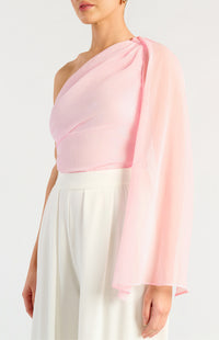 Zella One-Shoulder Top - Soft Pink
