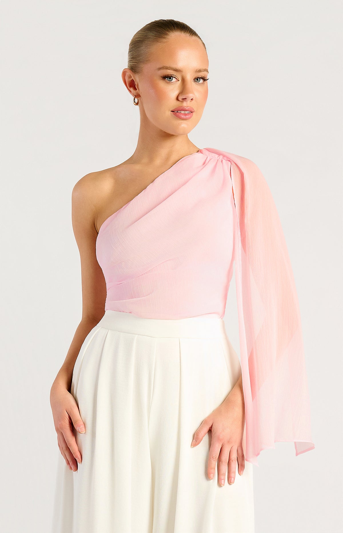Zella One-Shoulder Top - Soft Pink