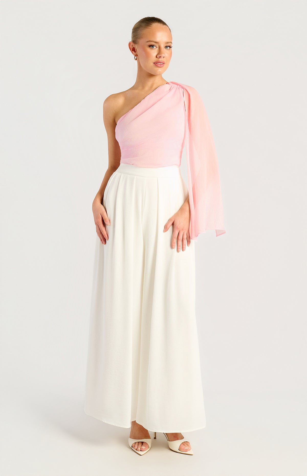 Zella One-Shoulder Top - Soft Pink