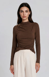 Margot Long Sleeve Top - Espresso