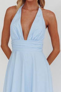 Jeremiah Halter Maxi Dress - Light Blue