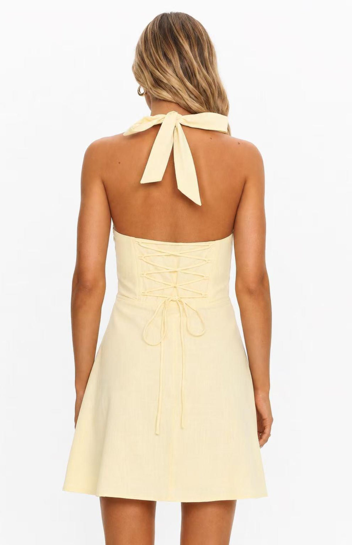 Miravelle Halter Mini Dress - Butter