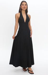 Evelin Halter Maxi Dress - Black