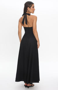 Evelin Halter Maxi Dress - Black