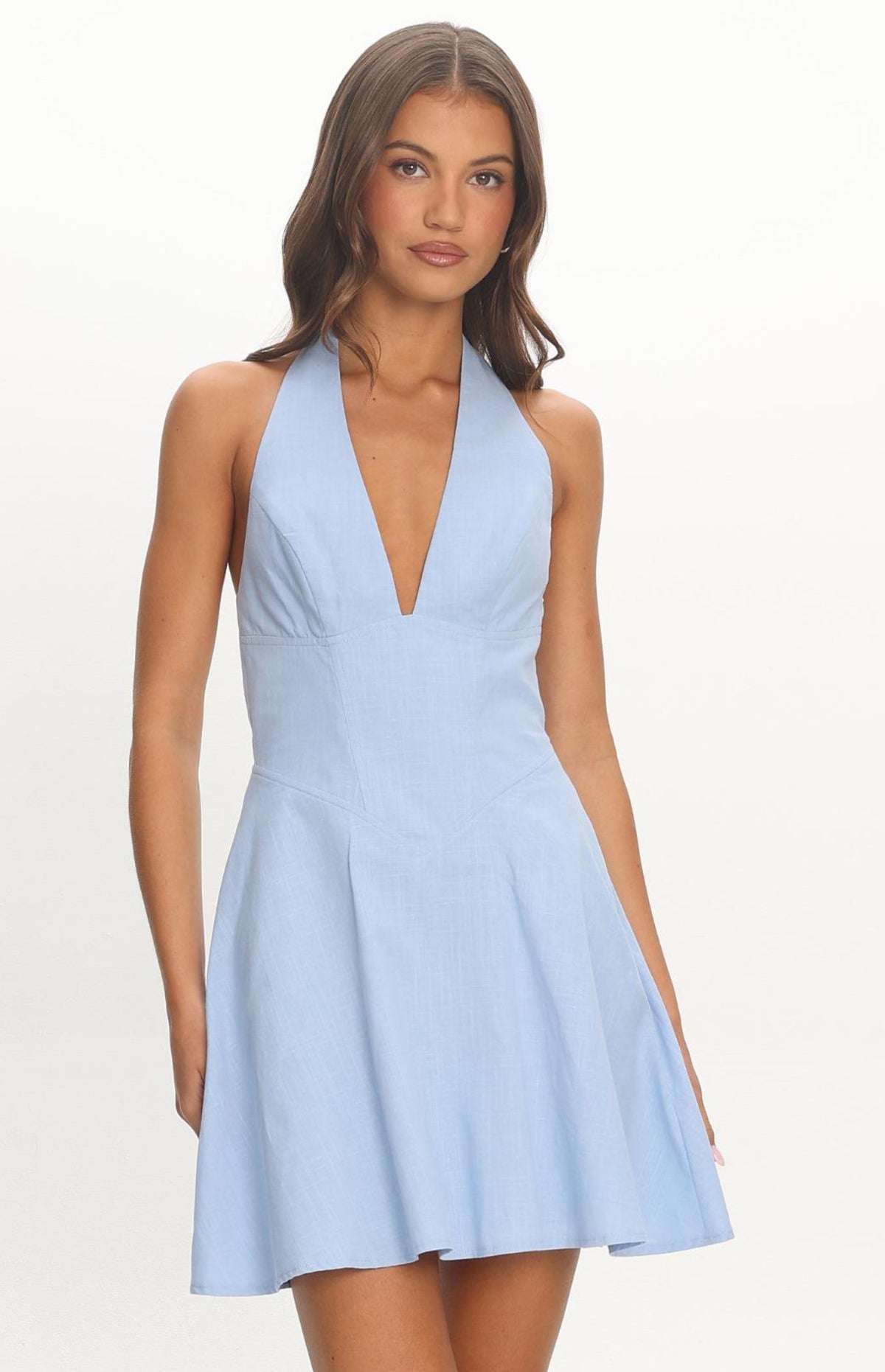 Miravelle Halter Mini Dress - Baby Blue