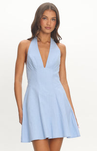 Miravelle Halter Mini Dress - Baby Blue