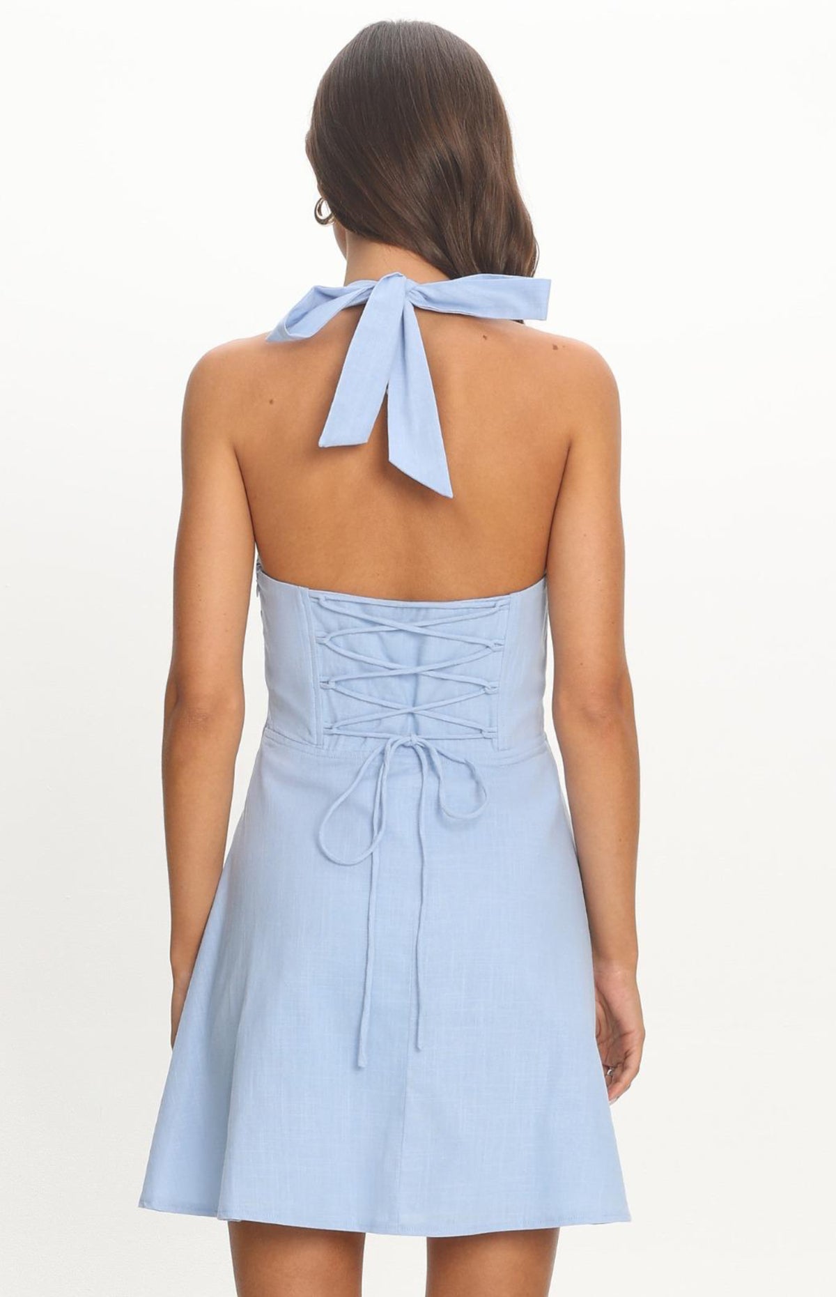 Miravelle Halter Mini Dress - Baby Blue