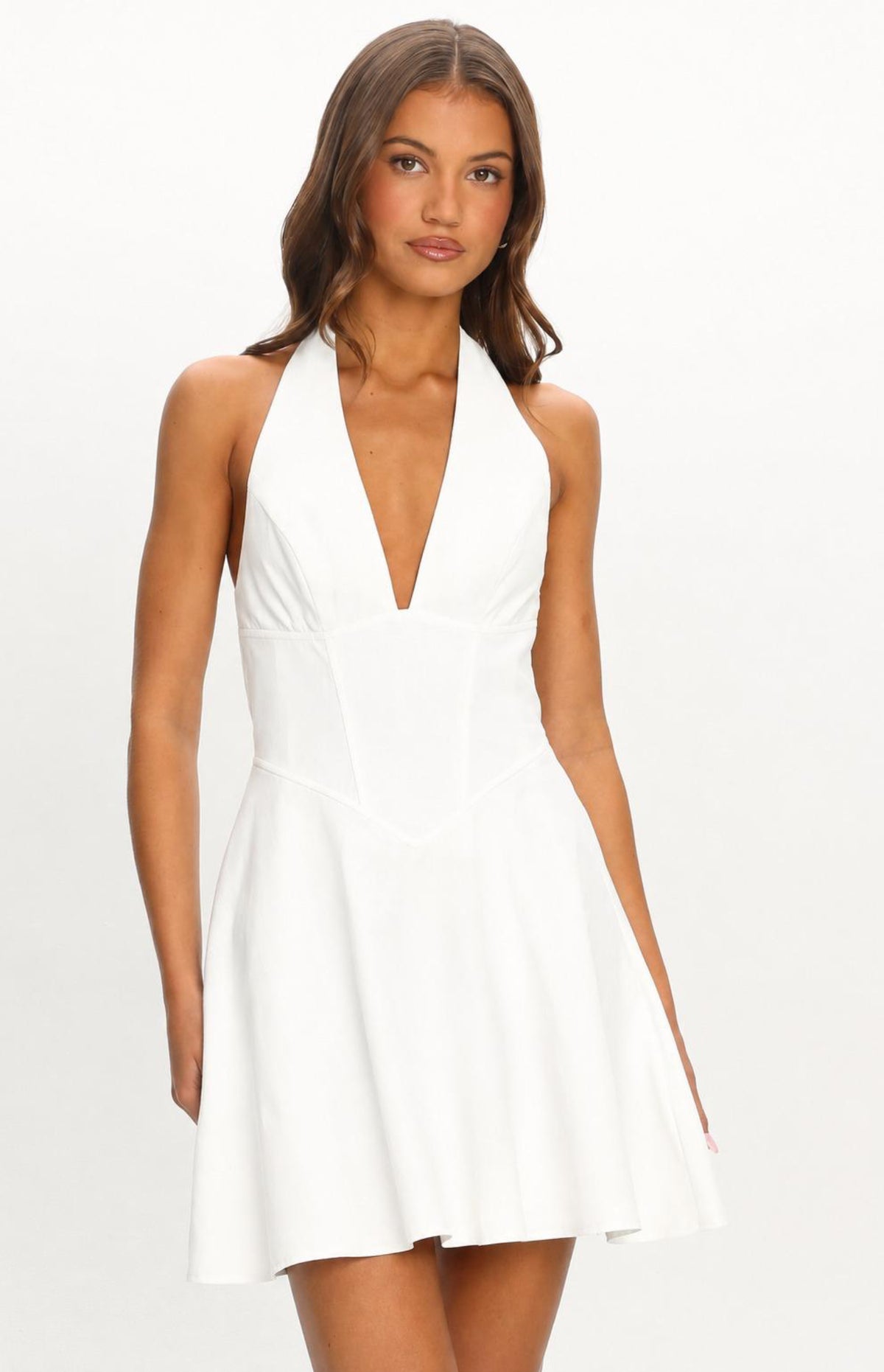 Miravelle Halter Mini Dress - White