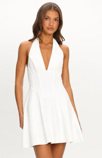 Miravelle Halter Mini Dress - White