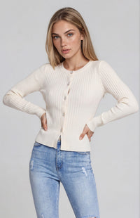 Casia Long Sleeve Knit Top - White