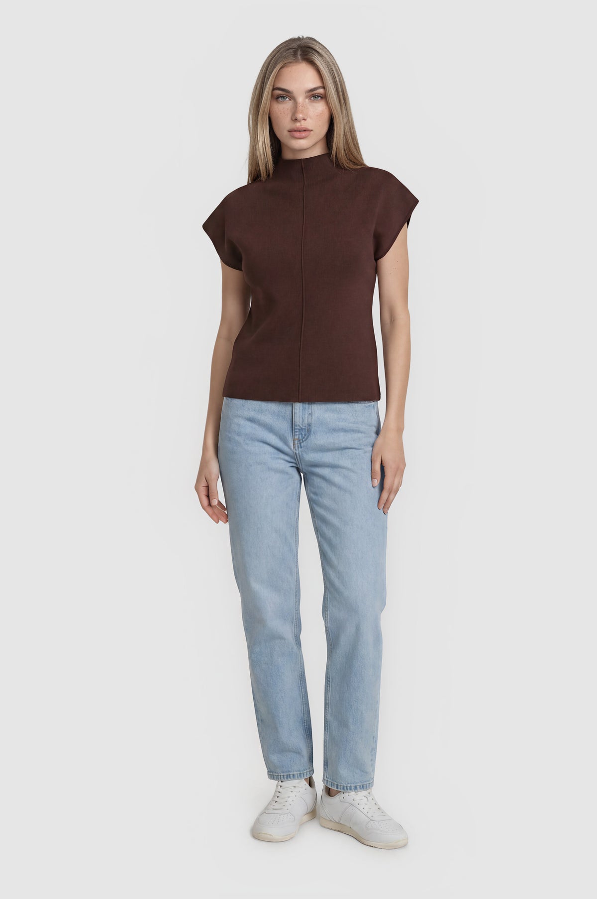 Grayson Short Sleeve Knit Top - Espresso