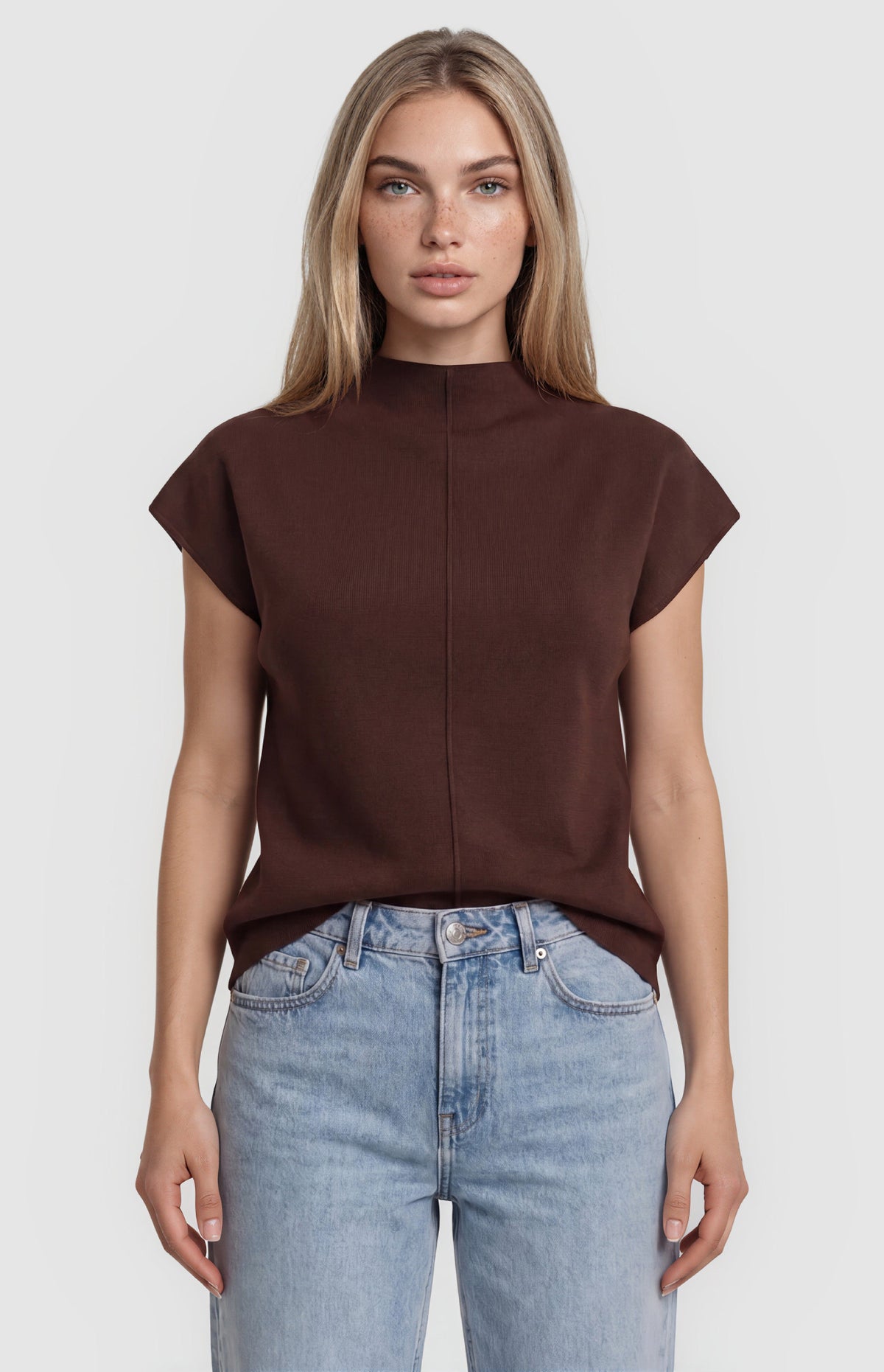 Grayson Short Sleeve Knit Top - Espresso