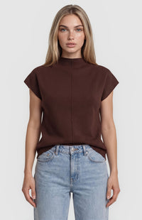 Grayson Short Sleeve Knit Top - Espresso