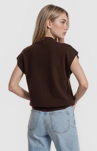 Grayson Short Sleeve Knit Top - Espresso