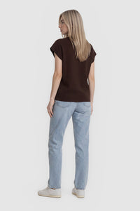 Grayson Short Sleeve Knit Top - Espresso