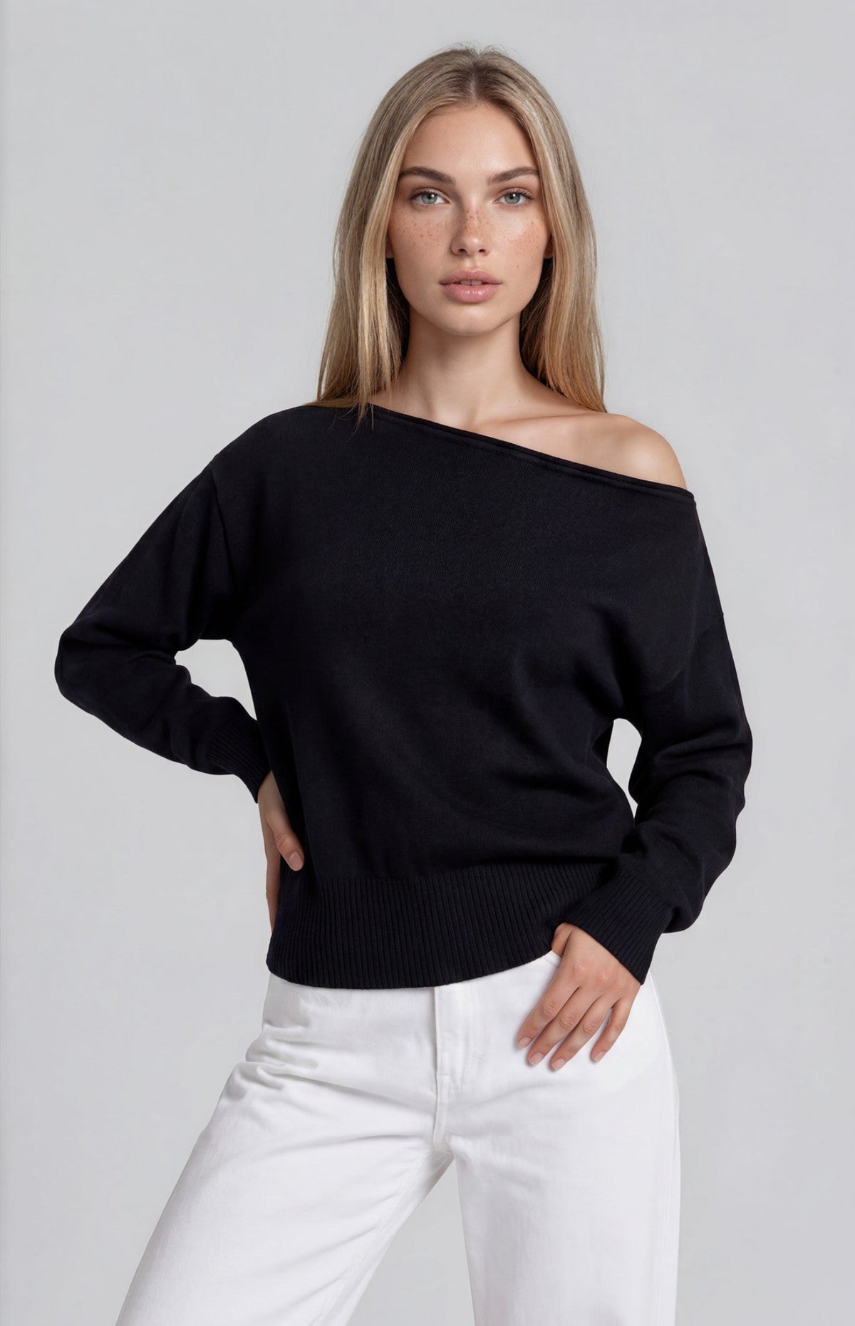 Isobel Off-Shoulder Top - Black