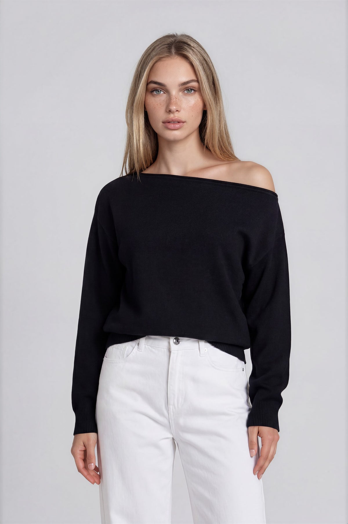 Isobel Off-Shoulder Top - Black