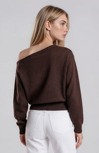 Isobel Off-Shoulder Top - Chocolate