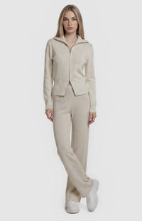 Kadie Jacket & Pants Knit Set - Bone