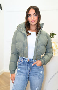 Monica Puffer Jacket - Khaki
