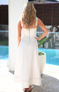 Lani A-Line Maxi Dress - White