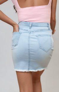 Taylor Mini Skirt - Light Denim Blue