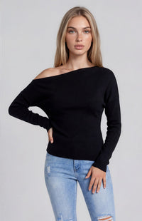 Tory Off-Shoulder Top - Black