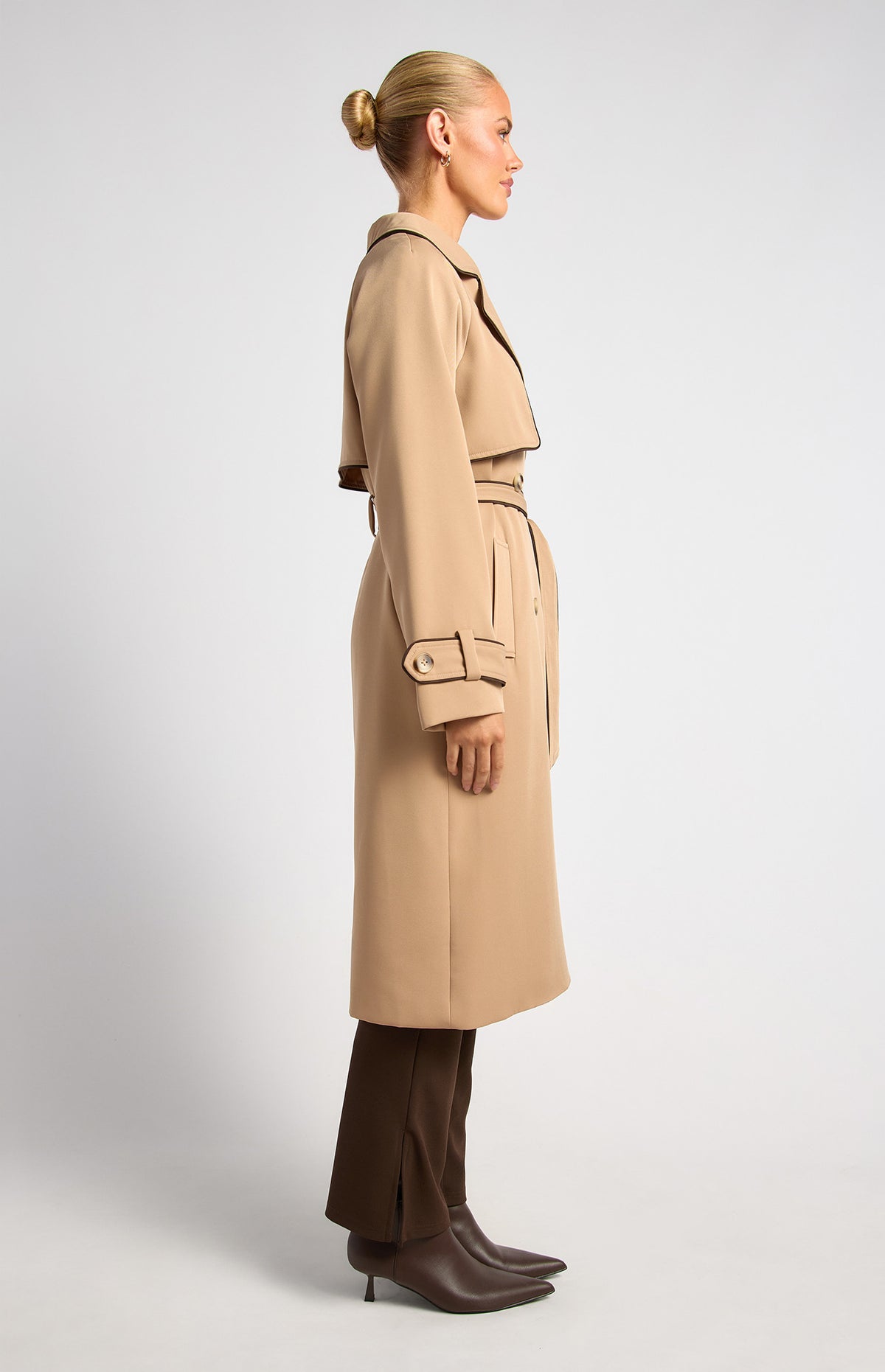 Riviera Double Breasted Trench Coat - Mocha