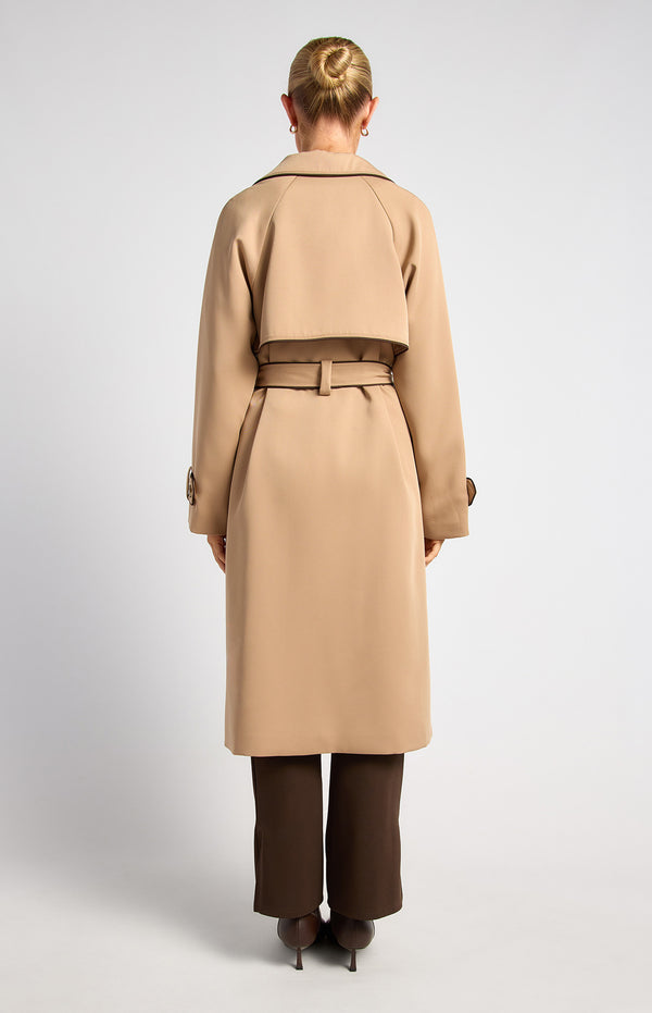 Riviera Double Breasted Trench Coat - Mocha