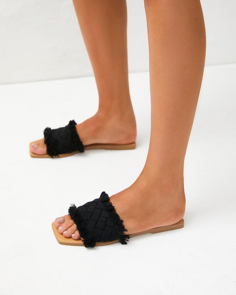 Billini Ishka Slide - Black Woven