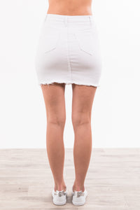 Taylor Mini Skirt - Denim White