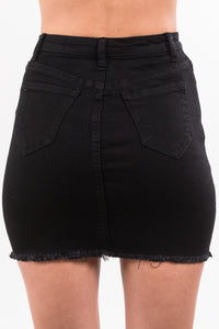 Taylor Mini Skirt - Black Denim
