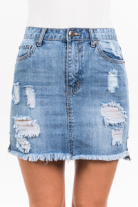 Addison Mini Skirt - Denim