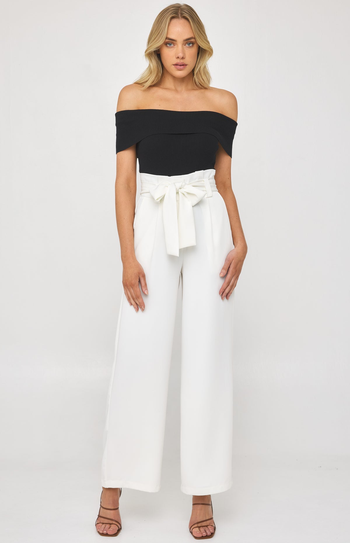 Majella Paper Bag Pants - White