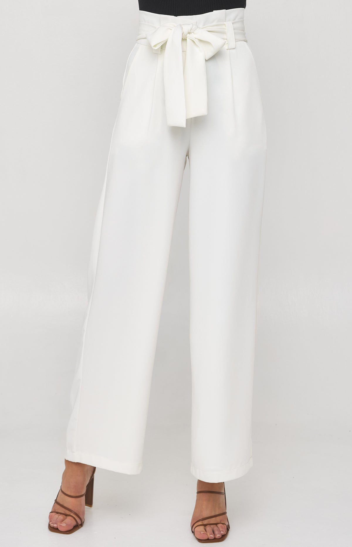 Majella Paper Bag Pants - White