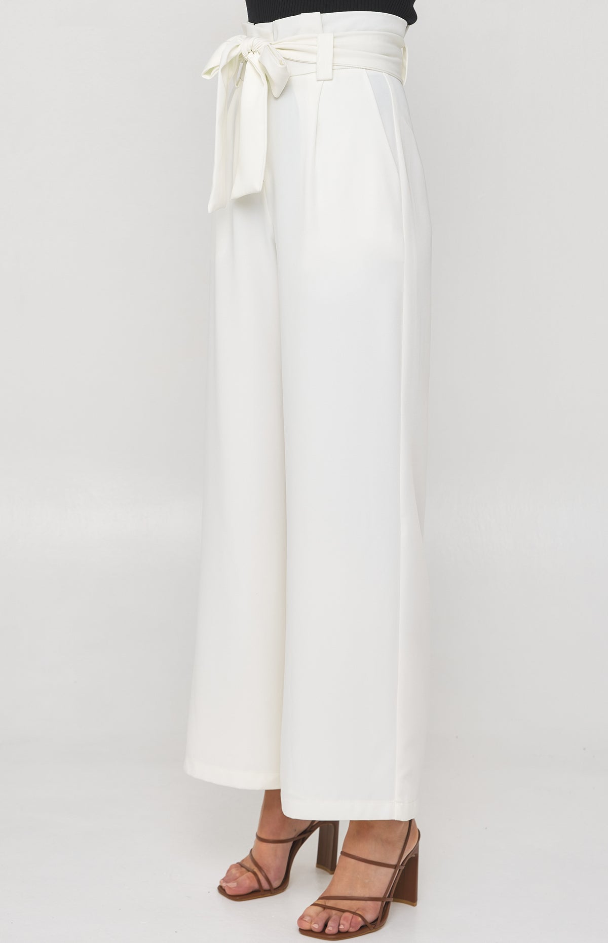 Majella Paper Bag Pants - White