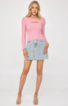 Chyna Long Sleeve, Ribbed Top - Pink